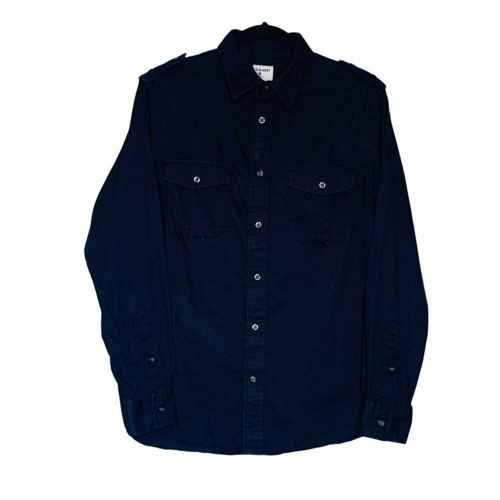 Old Navy bkue casual button shirt size M